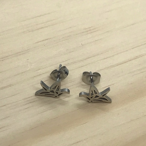 Stainless Steel Stud Earrings - Picture 4 of 5